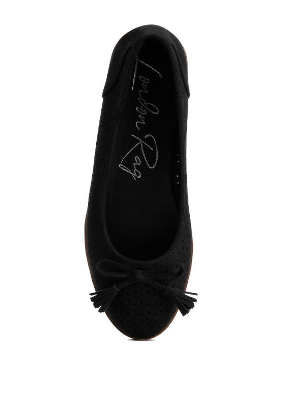 Pacer Perforated Leather Ballerinas - Tigbul's Variety Fashion Shop