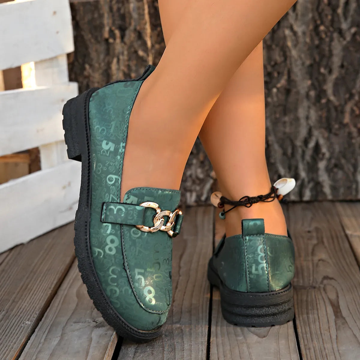 Round Toe Block Heels Loafers - Tigbul's Variety Fashion Shop