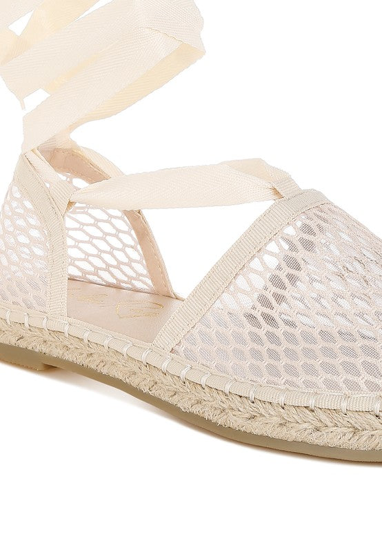 Sonara Mesh Flat Espadrille Sandals - Tigbul's Variety Fashion Shop