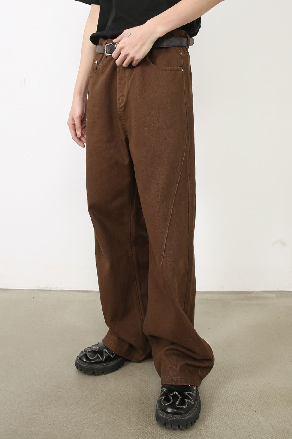 Men's Loose Fit Brown Jeans - Tigbul's Variety Fashion Shop