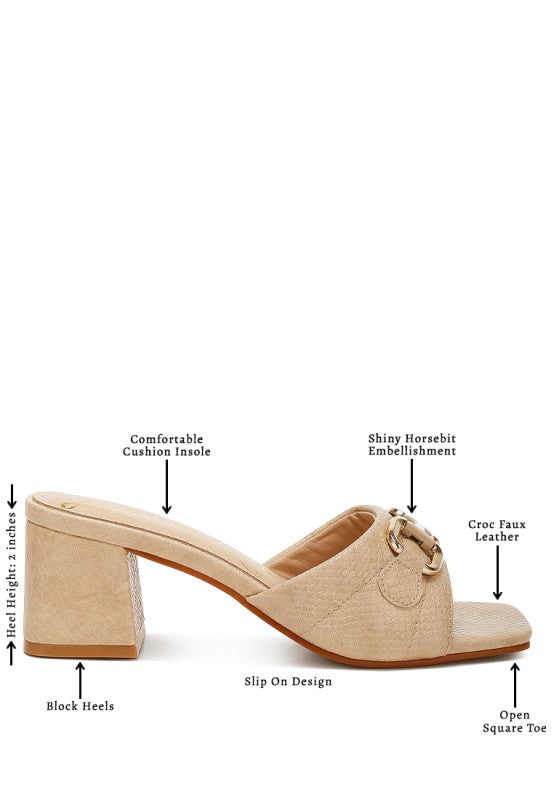 Bellamy Horsebit Detail Snake Print Sandals - Tigbul's Variety Fashion Shop