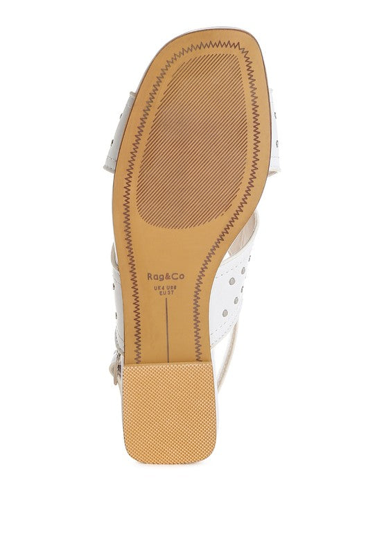 Calluna Stud Embellished Buckled Flats - Tigbul's Variety Fashion Shop
