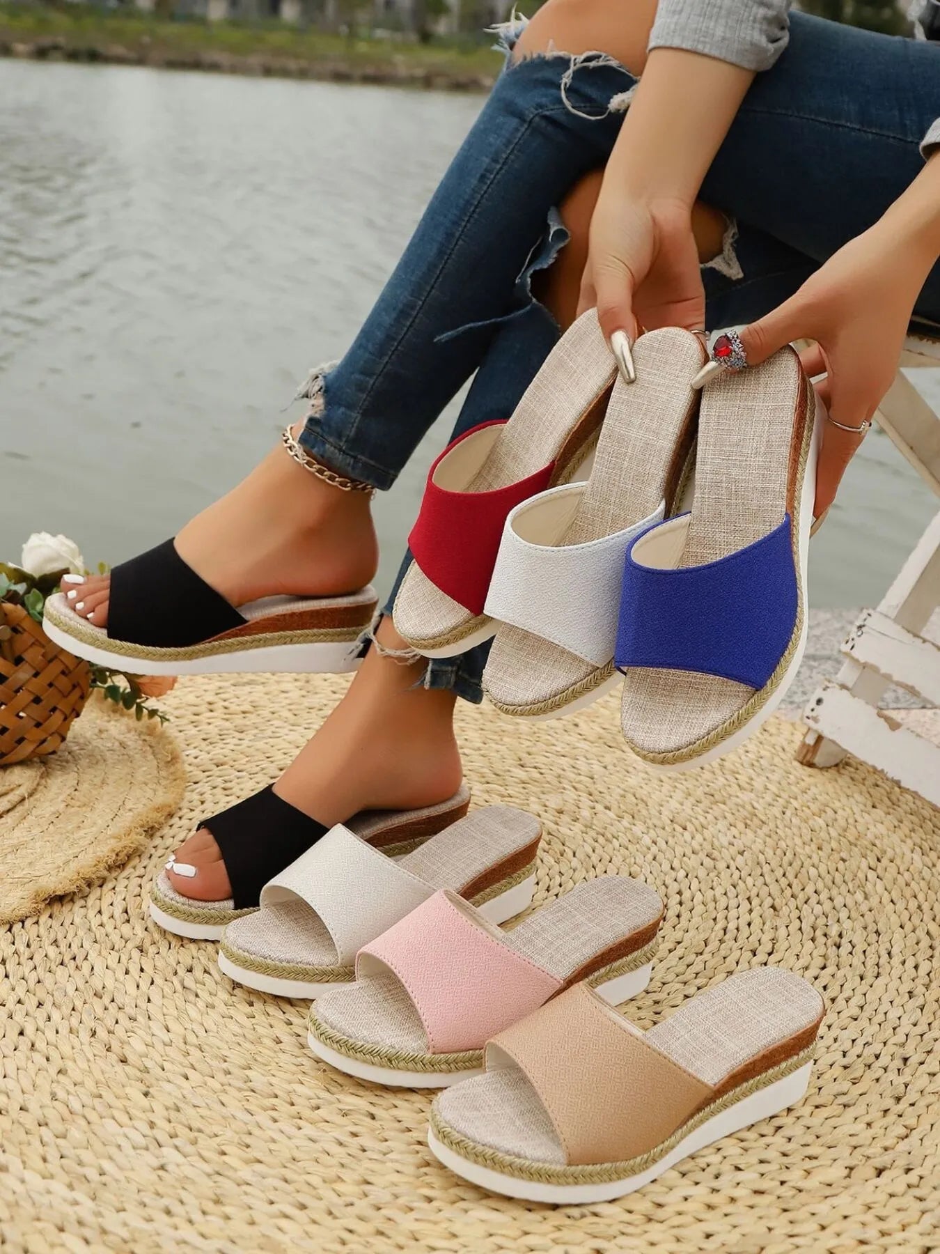 Open Toe Wedge Sandals - Tigbul's Variety Fashion Shop