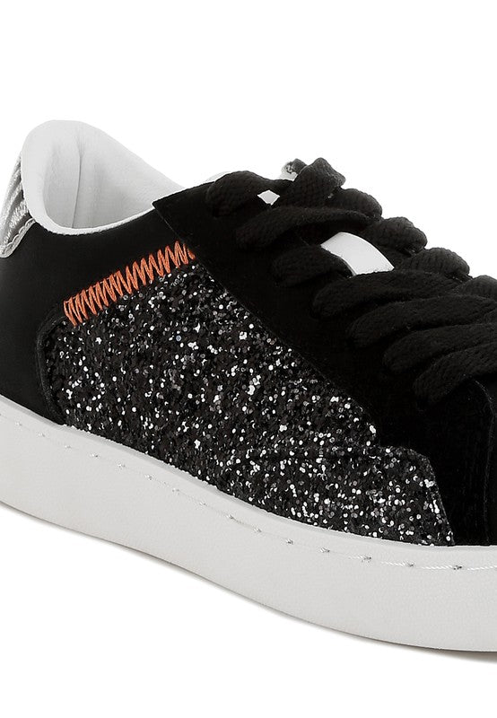 Cosmolight Glitter Faux Leather Sneakers - Tigbul's Variety Fashion Shop