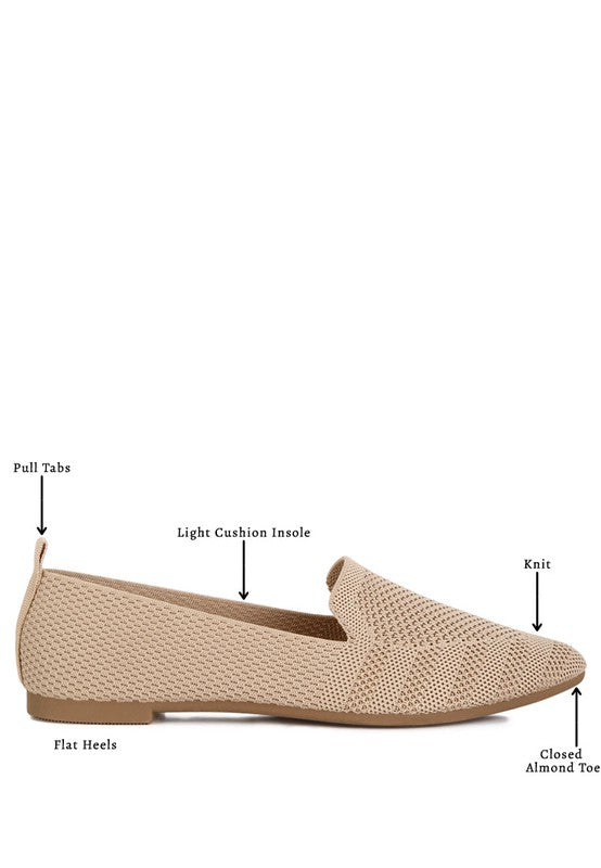 Akili Knit Textile Solid Flats - Tigbul's Variety Fashion Shop