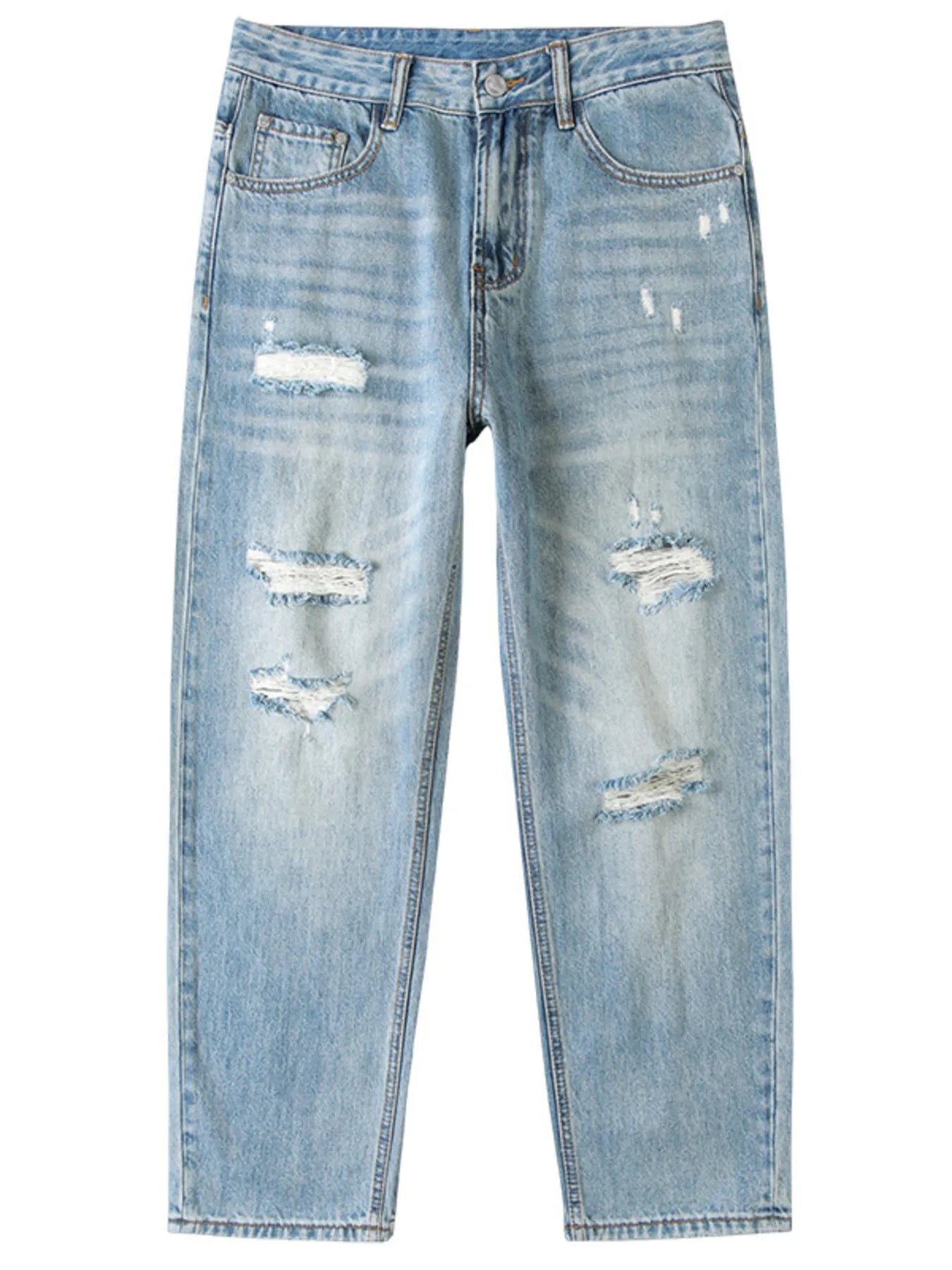 Men's Distressed Loose Fit Jeans - Tigbul's Variety Fashion Shop
