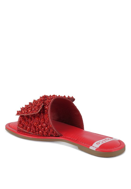 Pipa Big Bow Beaded Flats - Tigbul's Variety Fashion Shop