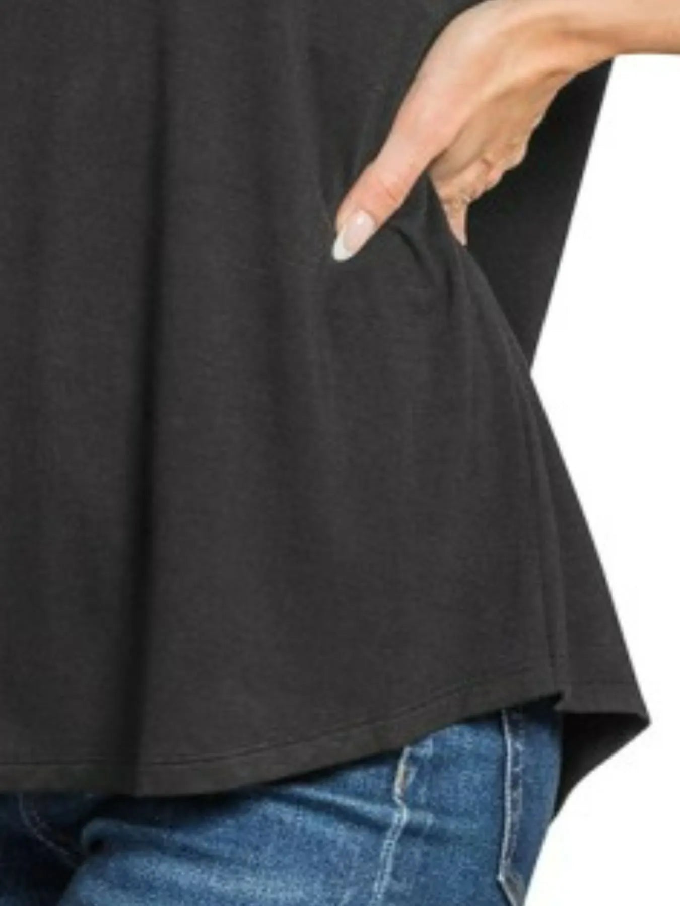 Zenana Flowy Round Hem Rayon Short Sleeve T-Shirt - Tigbul's Variety Fashion Shop