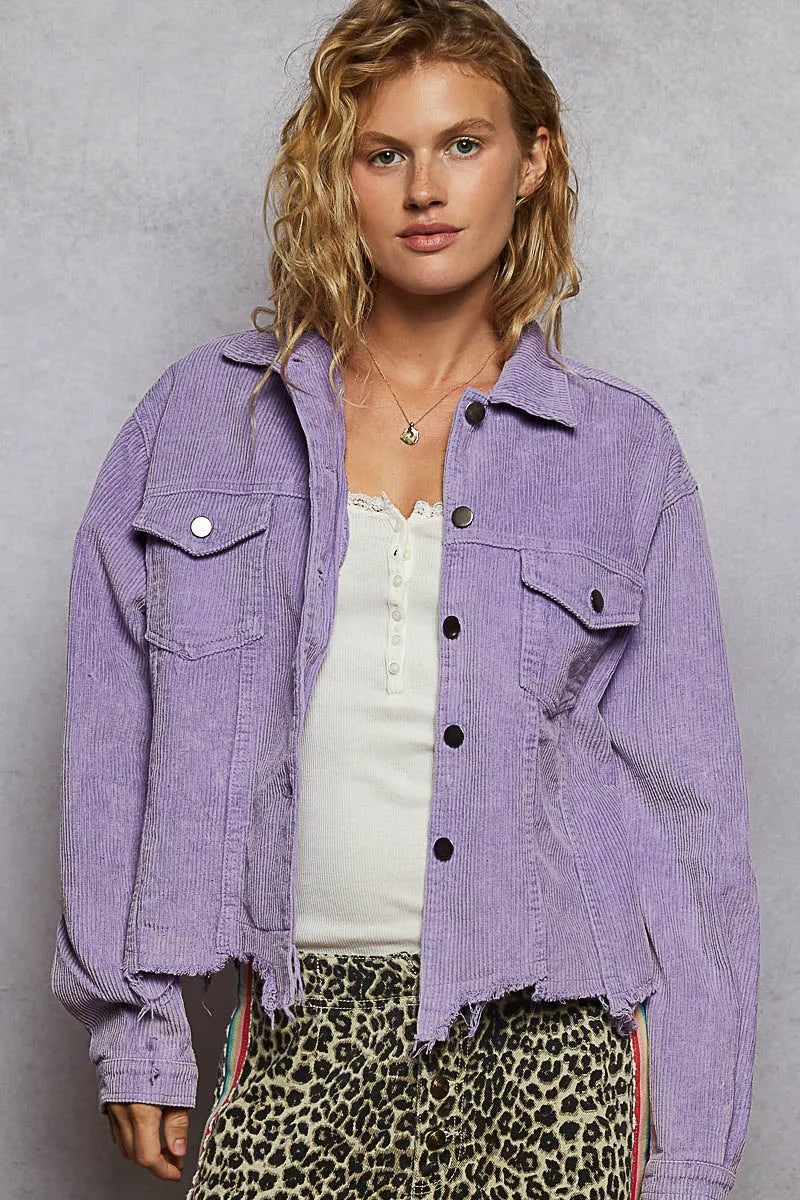 POL Button Down Corduroy Trucker Jacket - Tigbul's Variety Fashion Shop