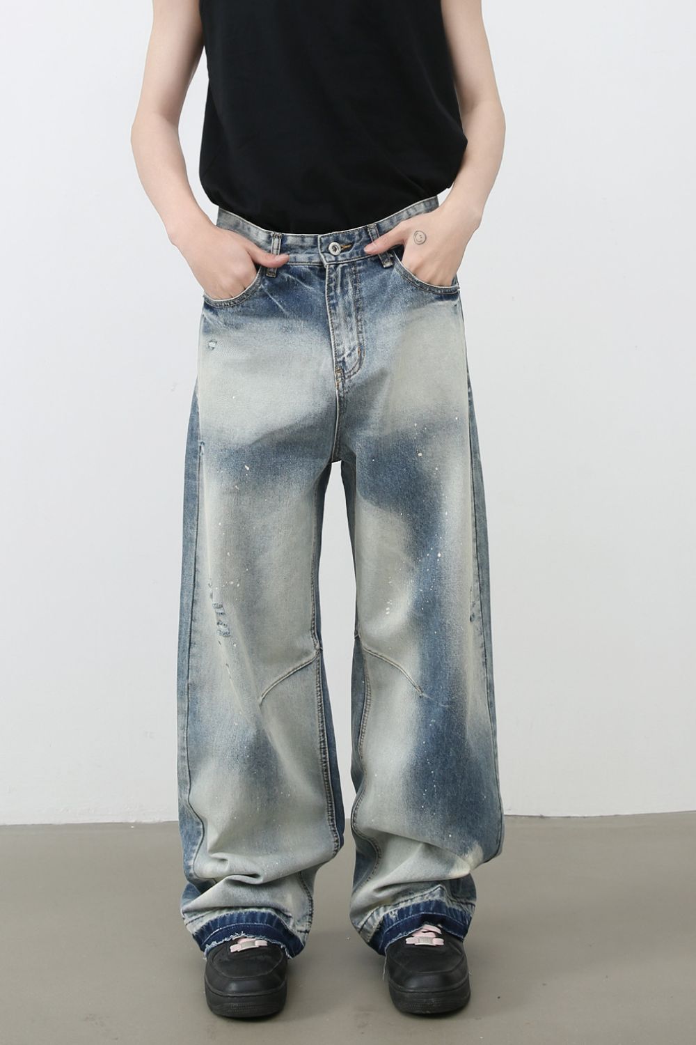Men's Distressed Wide Leg Jeans - Tigbul's Variety Fashion Shop