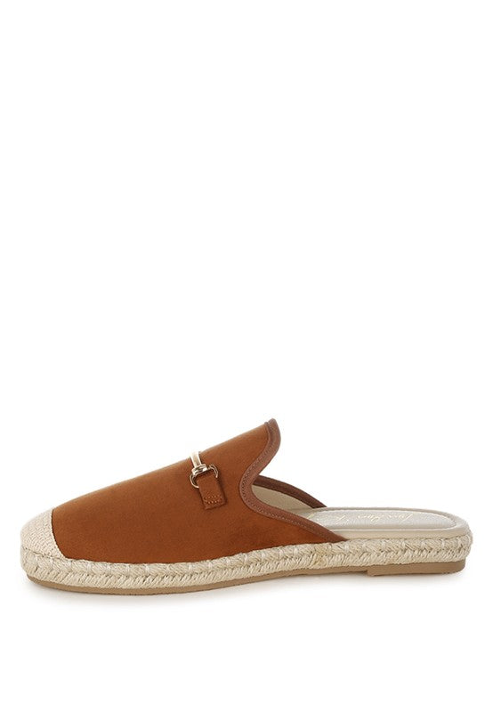 Nazaya Horsebit Detail Espadrilles Mules - Tigbul's Variety Fashion Shop