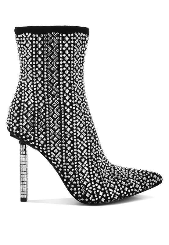 Gem Blaze Rhinestones Stiletto Boots - Tigbul's Variety Fashion Shop