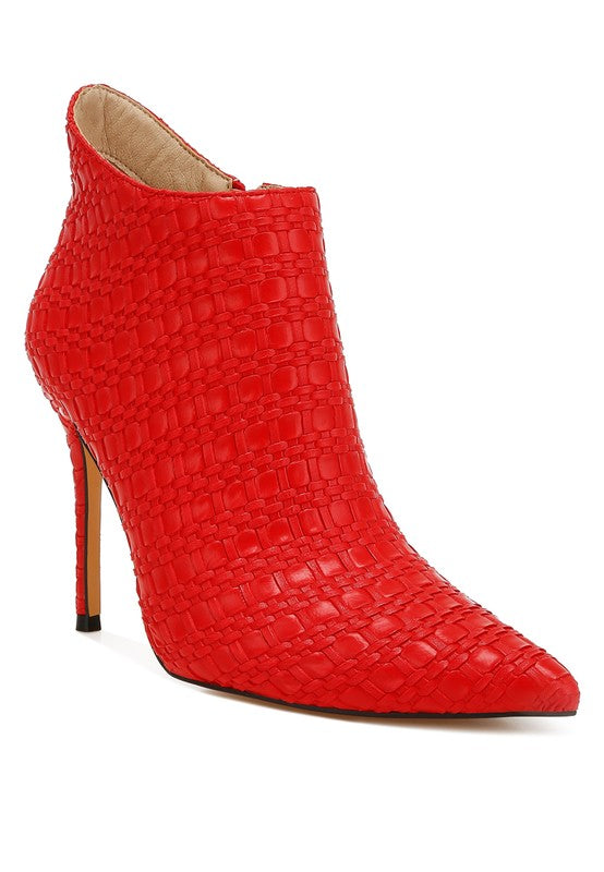 Lolita Woven Texture Stiletto Boot - Tigbul's Variety Fashion Shop