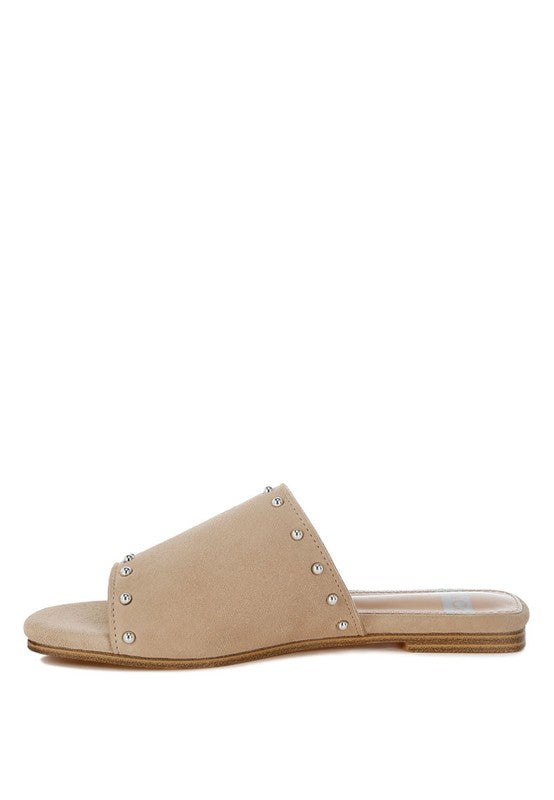 Odalia Soft Suede Leather Studded Flats - Tigbul's Variety Fashion Shop