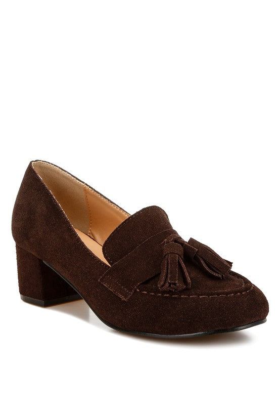 Aloha Tassels Detail Genuine Suede Loafers - Tigbul's Variety Fashion Shop