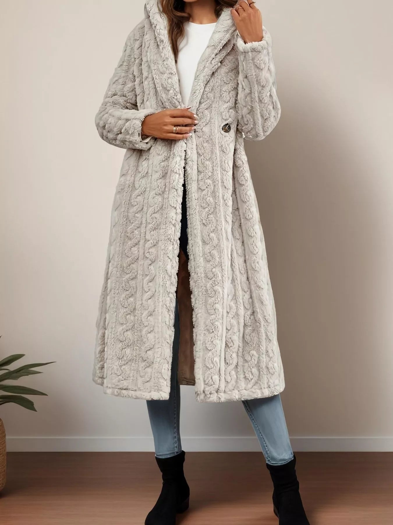 Sherpa Longline Hooded Coat - Tigbul's Variety Fashion Shop