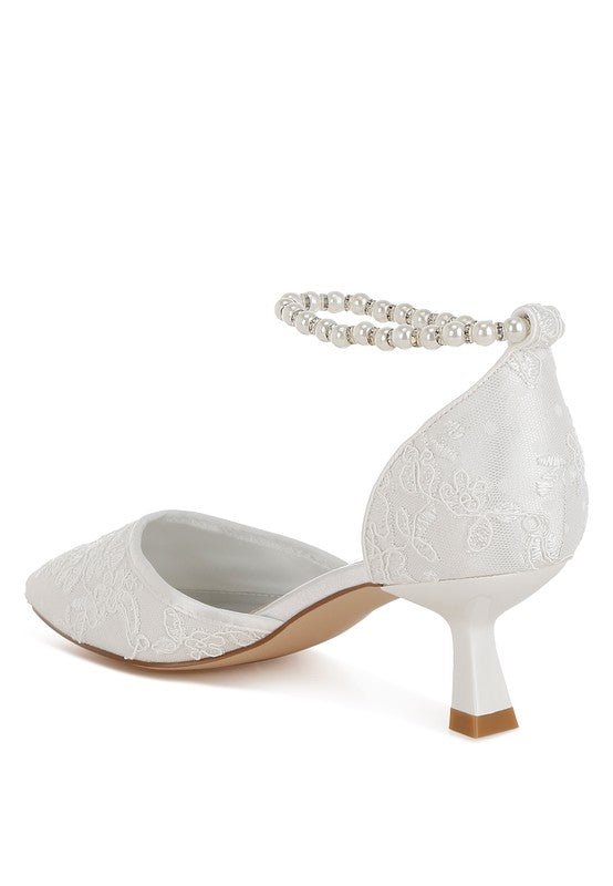 Laika Lace Kitten Heel Sandals - Tigbul's Variety Fashion Shop