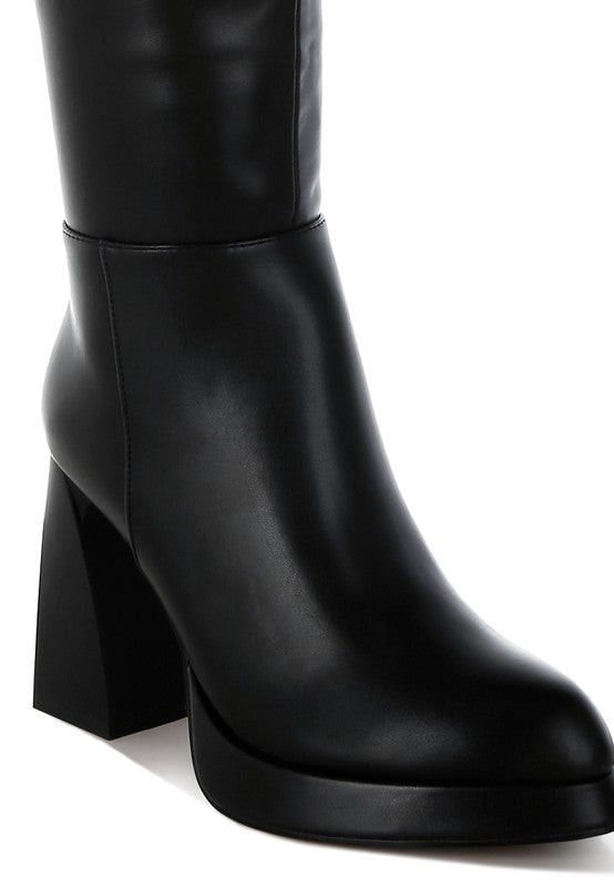 Nenana Faux Leather Knee-High Boots - Tigbul's Variety Fashion Shop