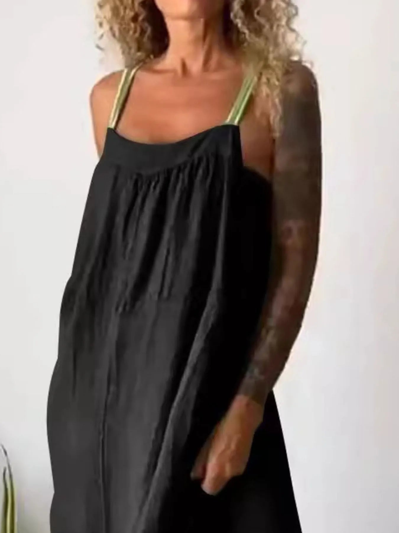 Ruched Cami Maxi Dress with Pockets Size Small - 5XL Plus - Tigbul's Variety Fashion Shop