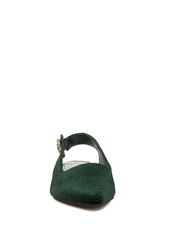 Dolan Velvet Slingback Flat Sandals - Tigbul's Variety Fashion Shop