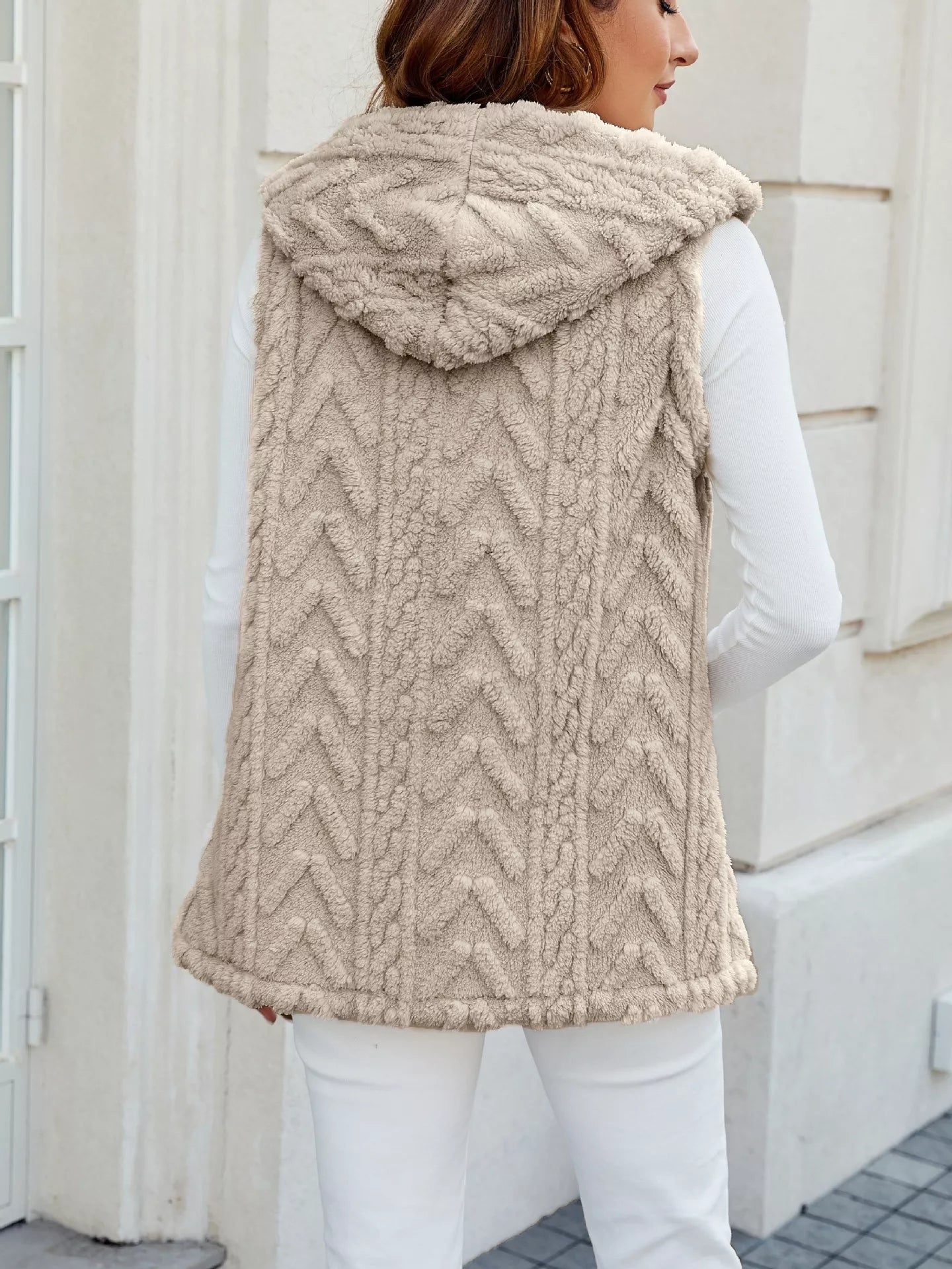 Button-Front Hooded Vest Coat - Tigbul's Variety Fashion Shop