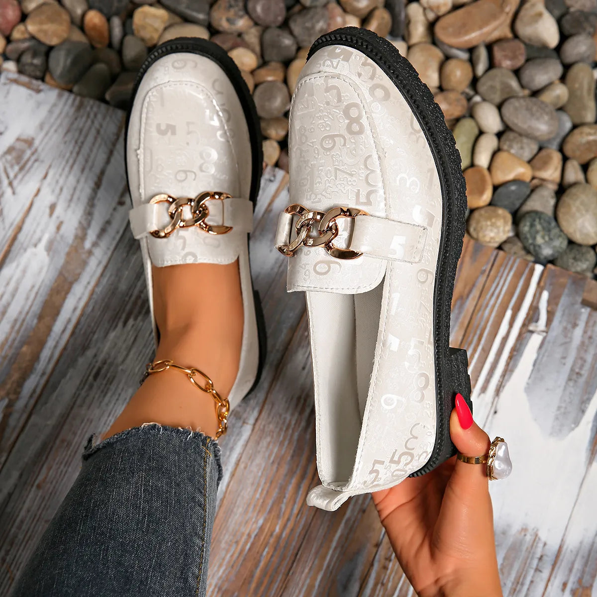 Round Toe Block Heels Loafers - Tigbul's Variety Fashion Shop