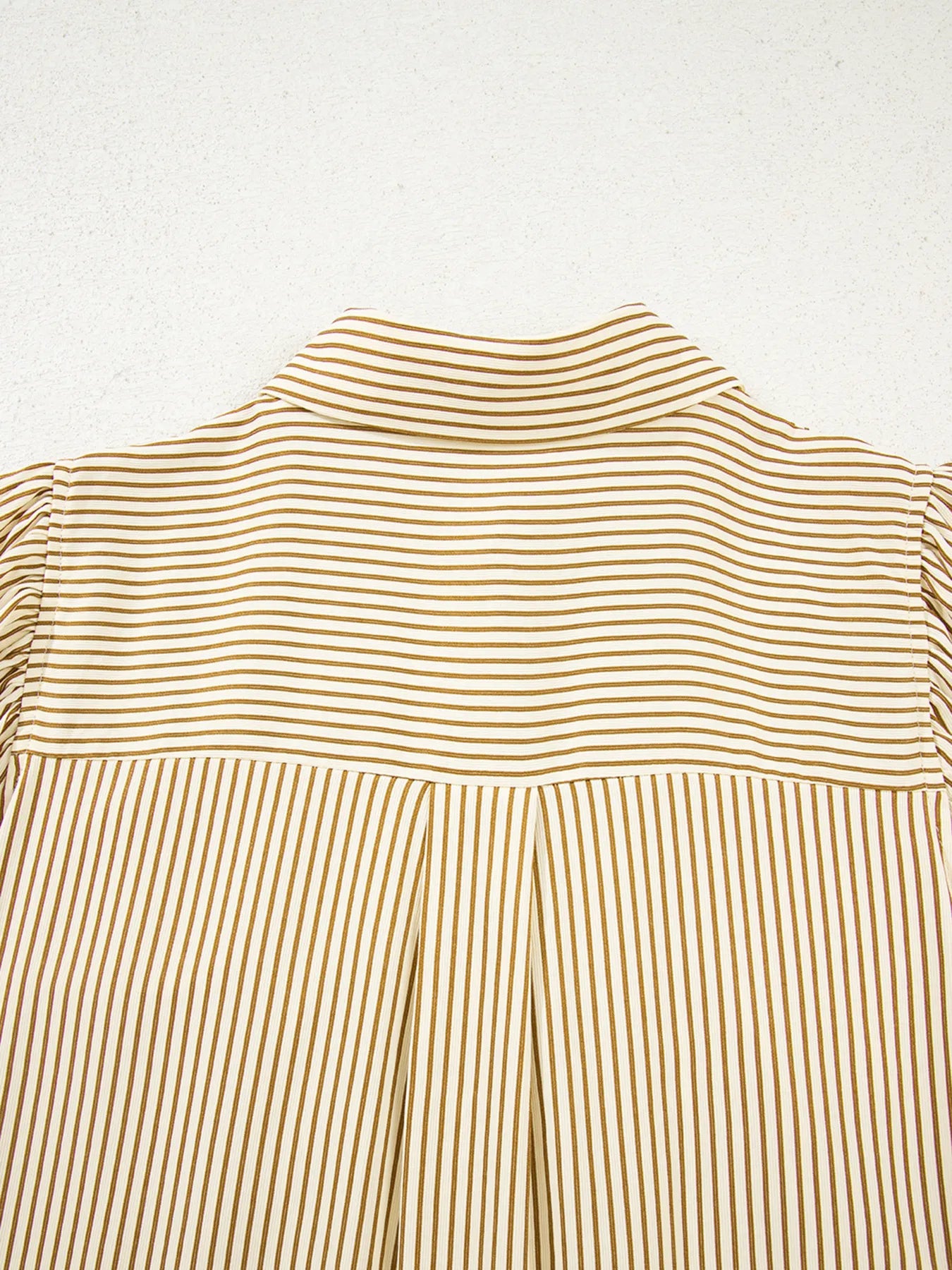 Stripe Collared Neck Cuffed Long Sleeve Drop Waist Mini Dress - Tigbul's Variety Fashion Shop
