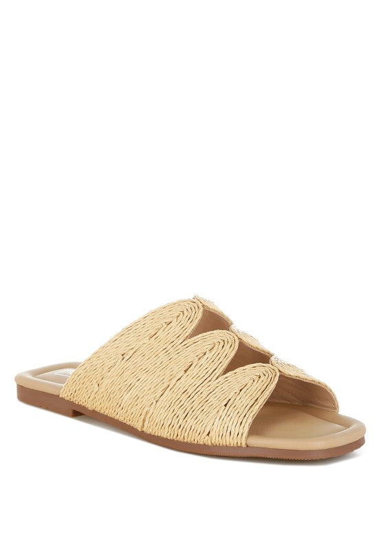 Daisy Doe Raffia Square Toe Flats - Tigbul's Variety Fashion Shop
