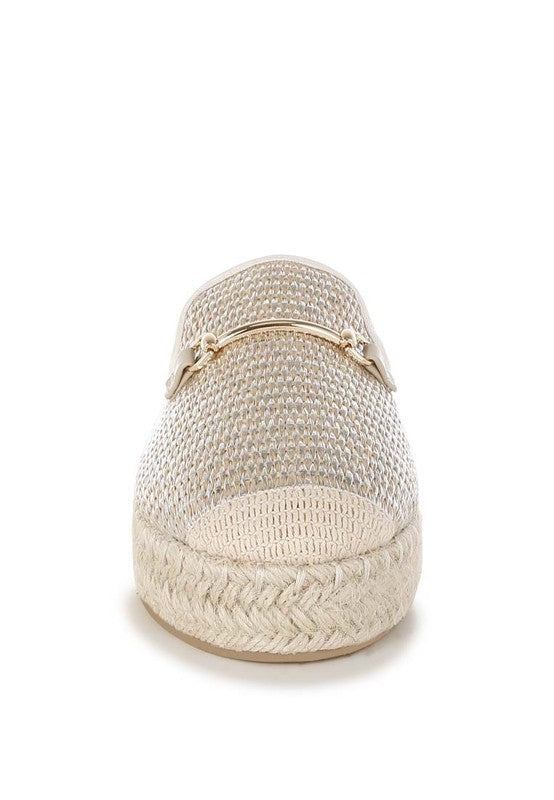 Marama Horsebit Embellished Raffia Mules - Tigbul's Variety Fashion Shop