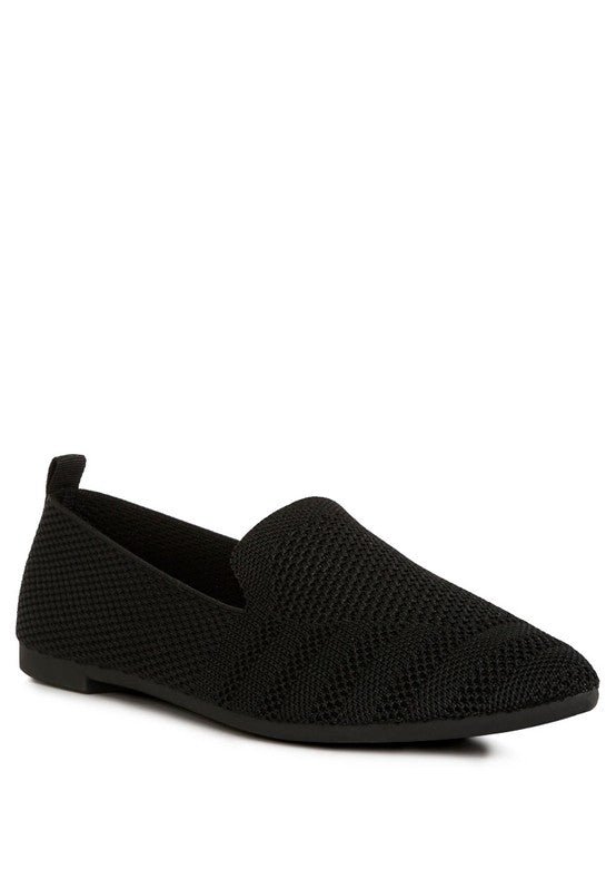 Akili Knit Textile Solid Flats - Tigbul's Variety Fashion Shop