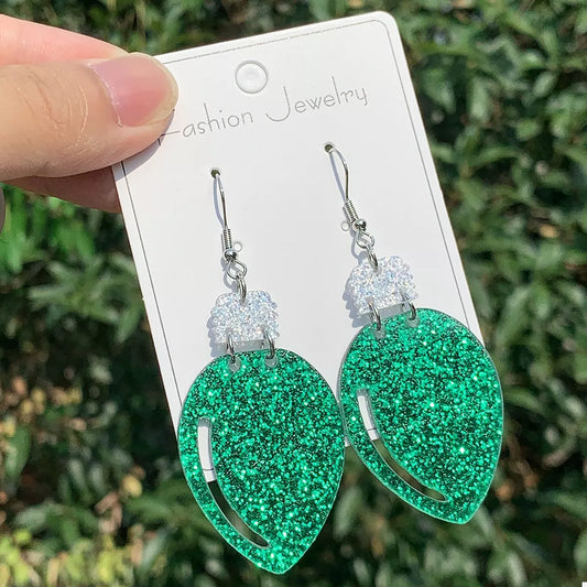 Christmas Glitter Bulb Drop Earrings - Tigbul's Variety Fashion Shop