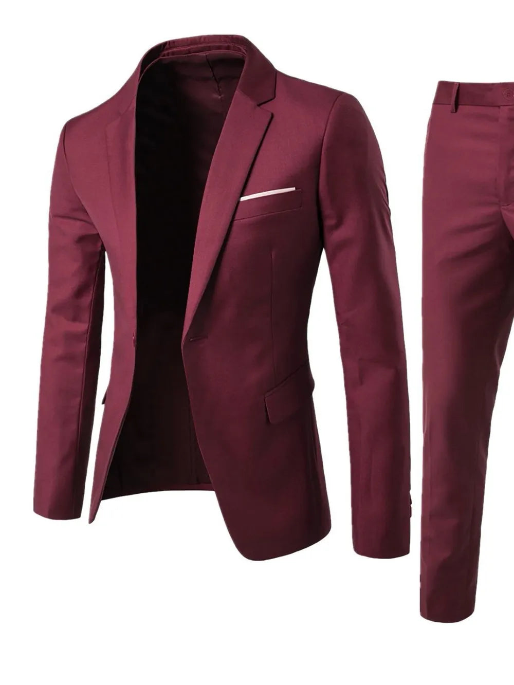Men's Full Size Slim Fit One Button Top and Pants Two-Piece Blazer Set Plus Size - Tigbul's Variety Fashion Shop