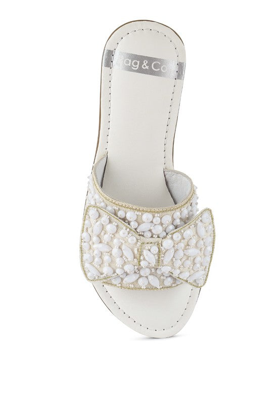 Pipa Big Bow Beaded Flats - Tigbul's Variety Fashion Shop