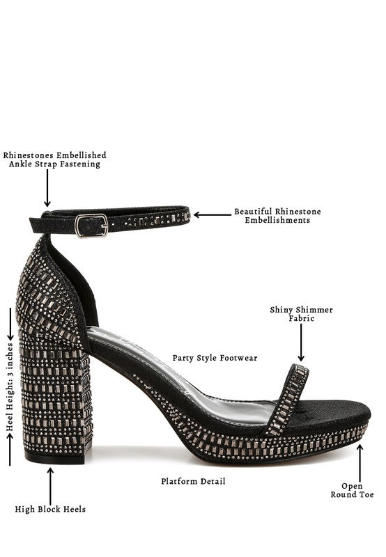 Ronan Rhinestones Embellished Block Sandals - Tigbul's Variety Fashion Shop