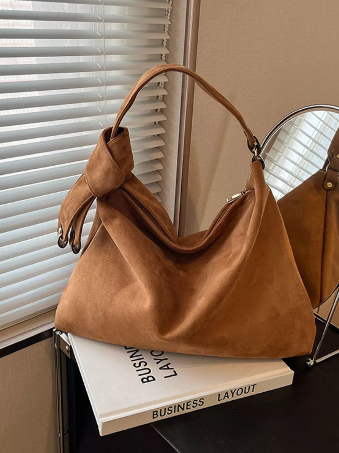 Suede Knot Shoulder Bag - Tigbul's Variety Fashion Shop
