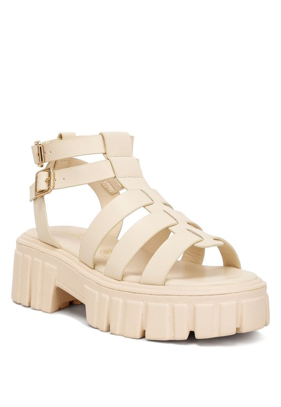 Dewey Recycled Faux Leather Gladiators - Tigbul's Variety Fashion Shop