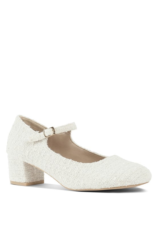 Antara Tweed Mary Jane Sandals - Tigbul's Variety Fashion Shop