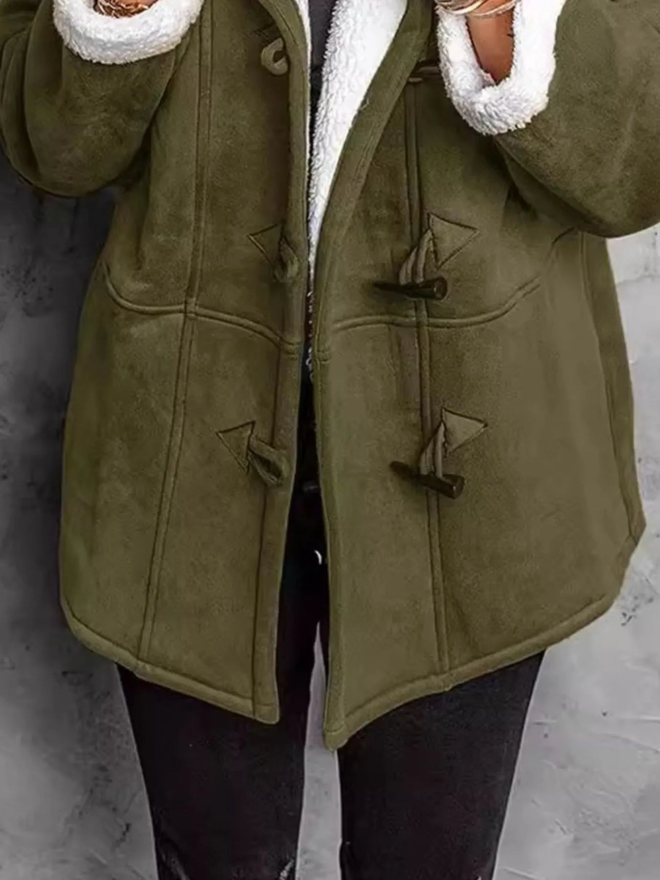 Full Size Cozy Sherpa Lined Toggle Coat with Hood Plus Size - Tigbul's Variety Fashion Shop