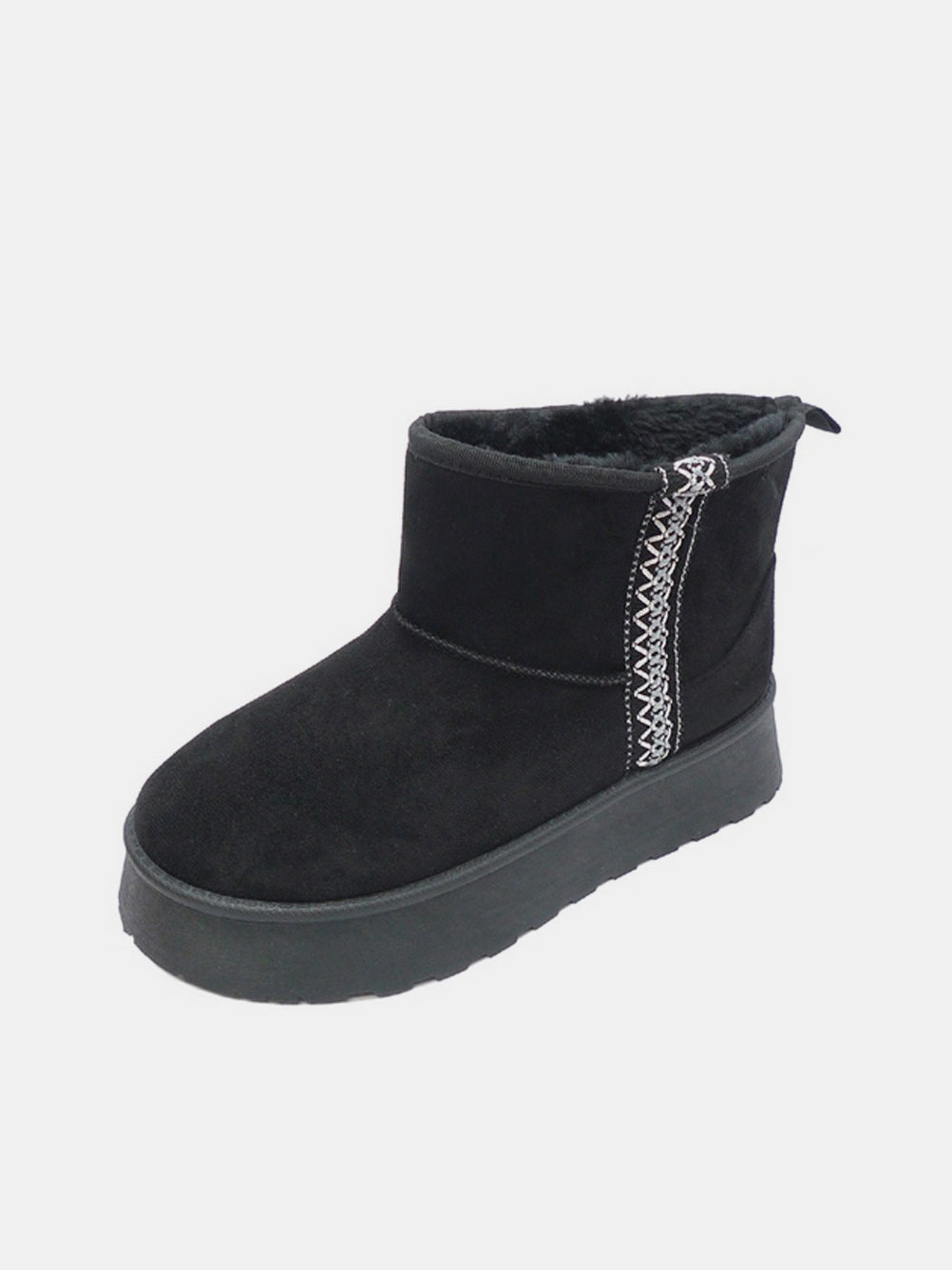 Black Round Toe Platform Boots - Tigbul's Variety Fashion Shop