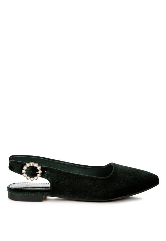 Dolan Velvet Slingback Flat Sandals - Tigbul's Variety Fashion Shop