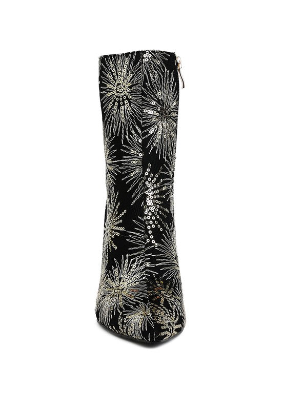 Oleander Sequin Embellished Stiletto Boots - Tigbul's Variety Fashion Shop