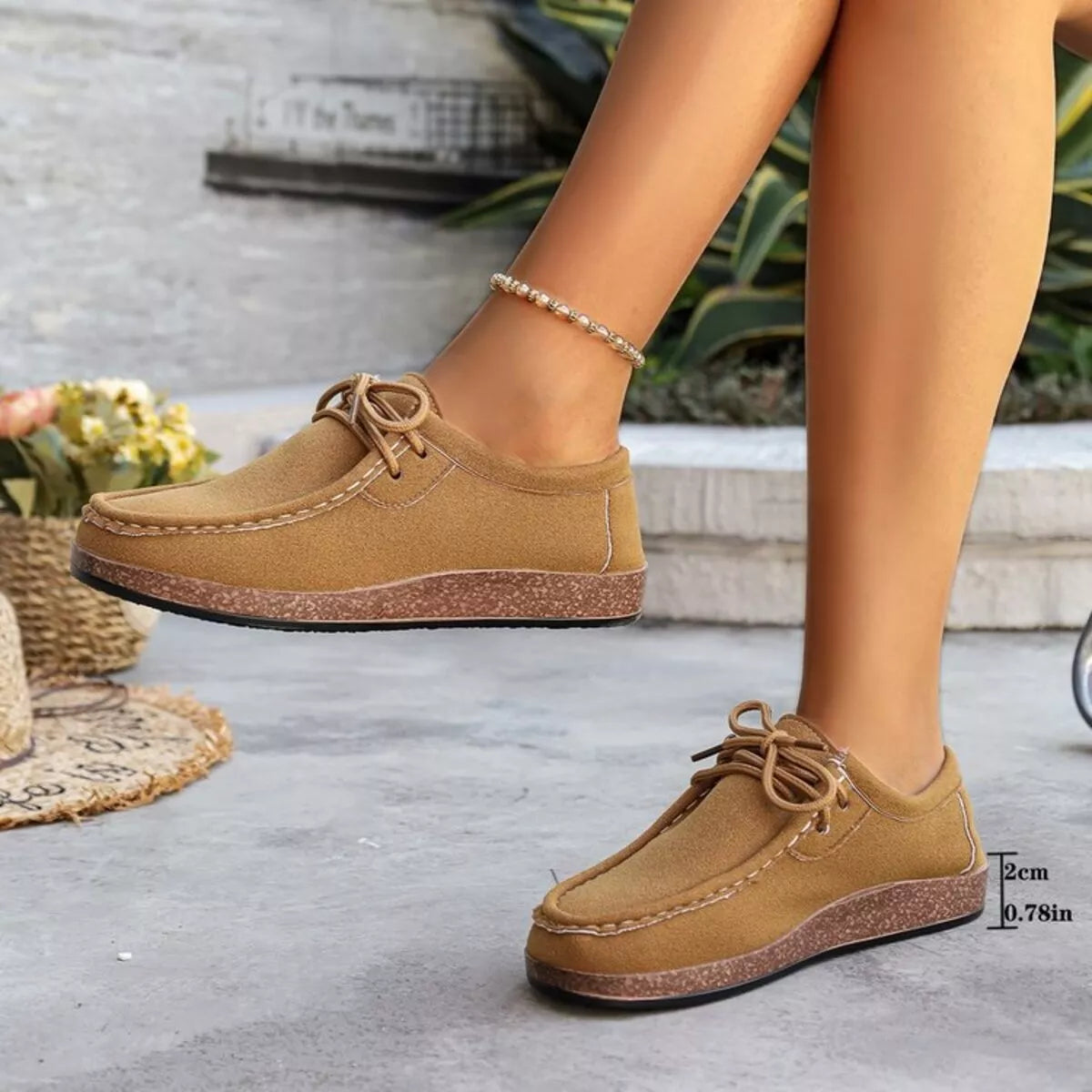 Round Toe Lace Up Slip-Ons - Tigbul's Variety Fashion Shop