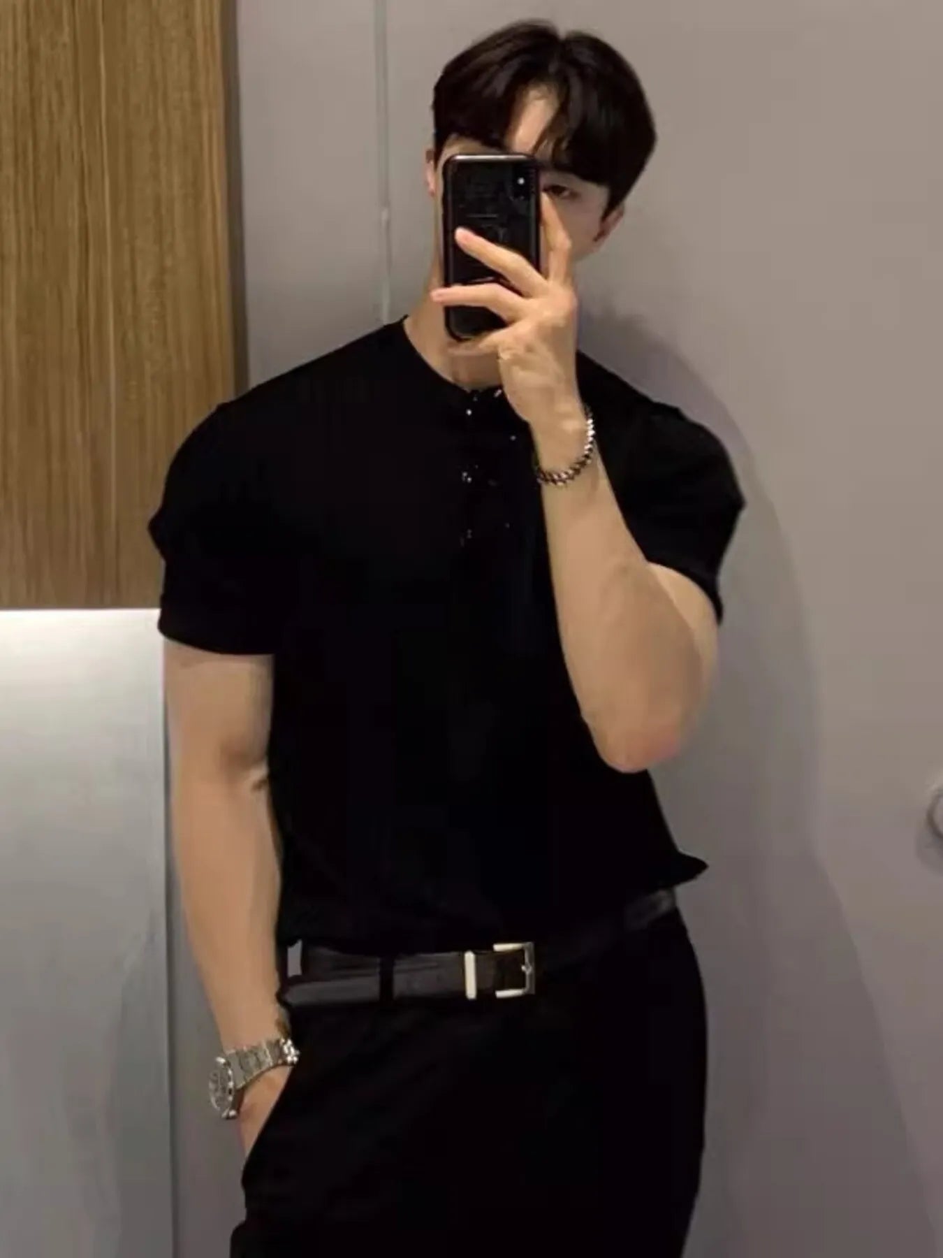 Men's Full Size Ribbed Knit Short Sleeve T-Shirt Plus Size - Tigbul's Variety Fashion Shop