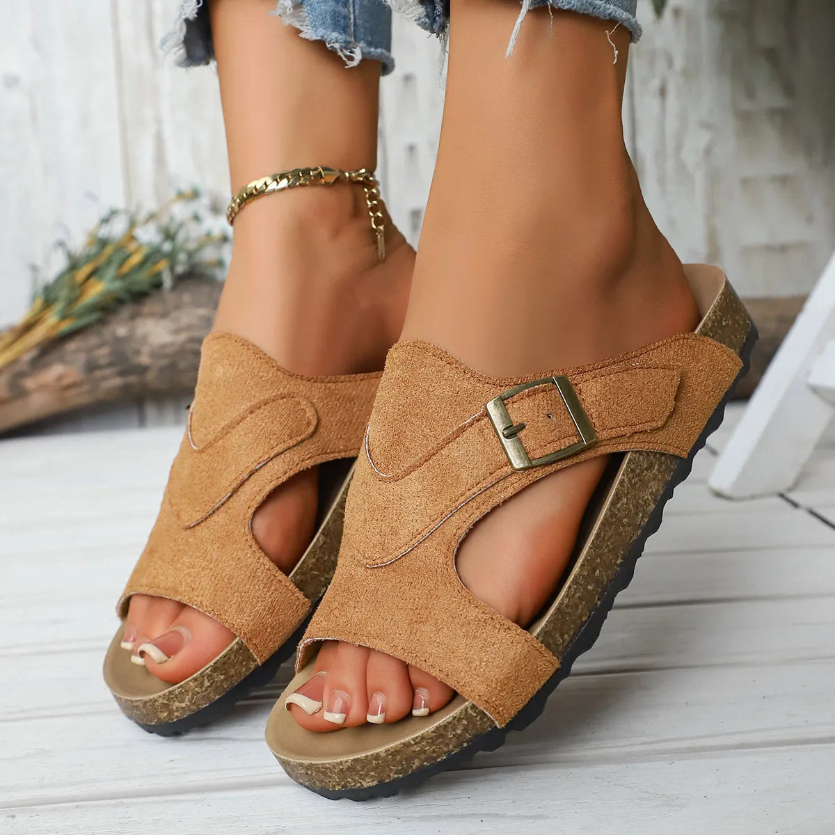 Open Toe Cutout Sandals - Tigbul's Variety Fashion Shop