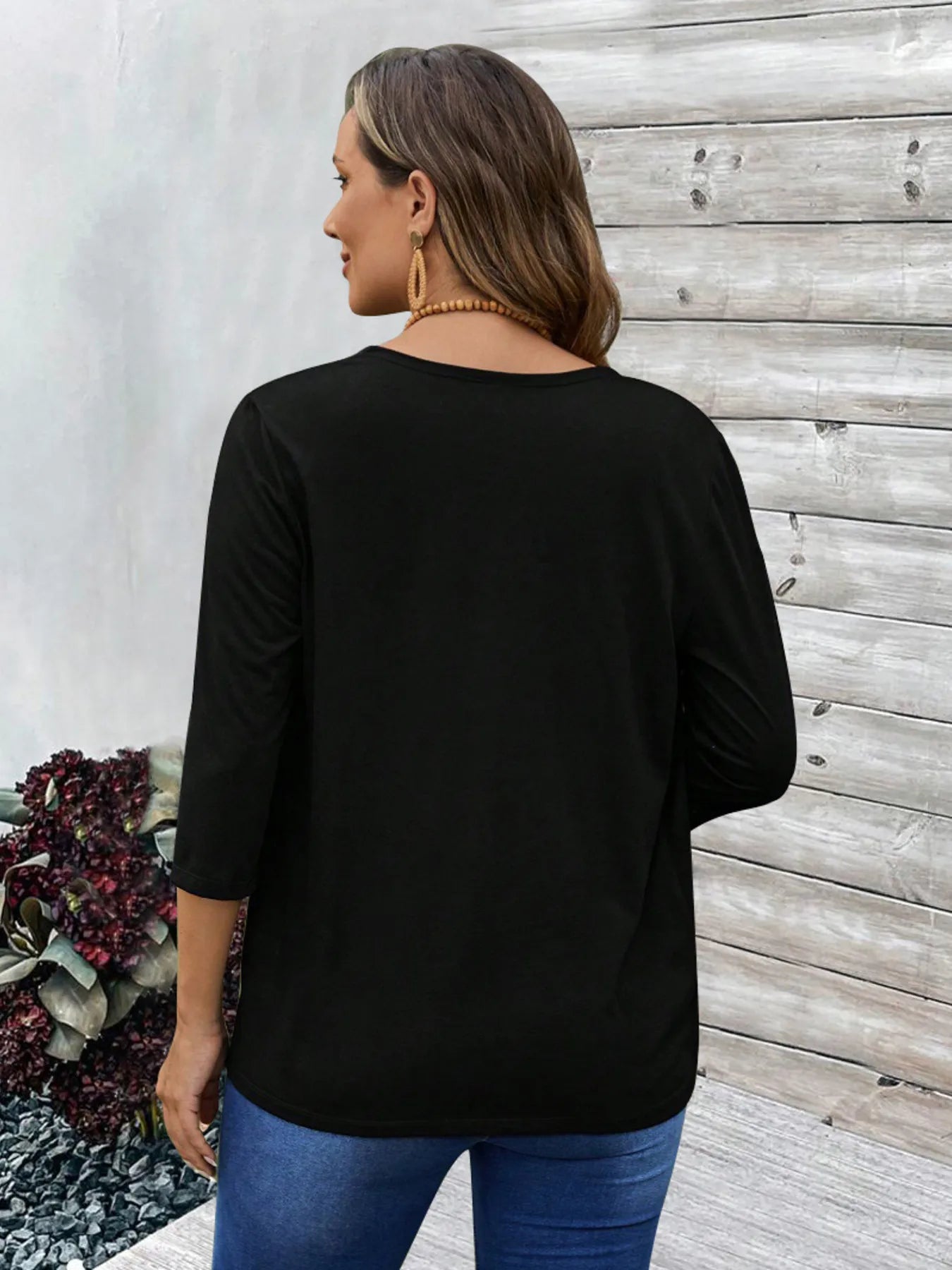 Open Front 3/4 Sleeves Cardigan - Tigbul's Variety Fashion Shop