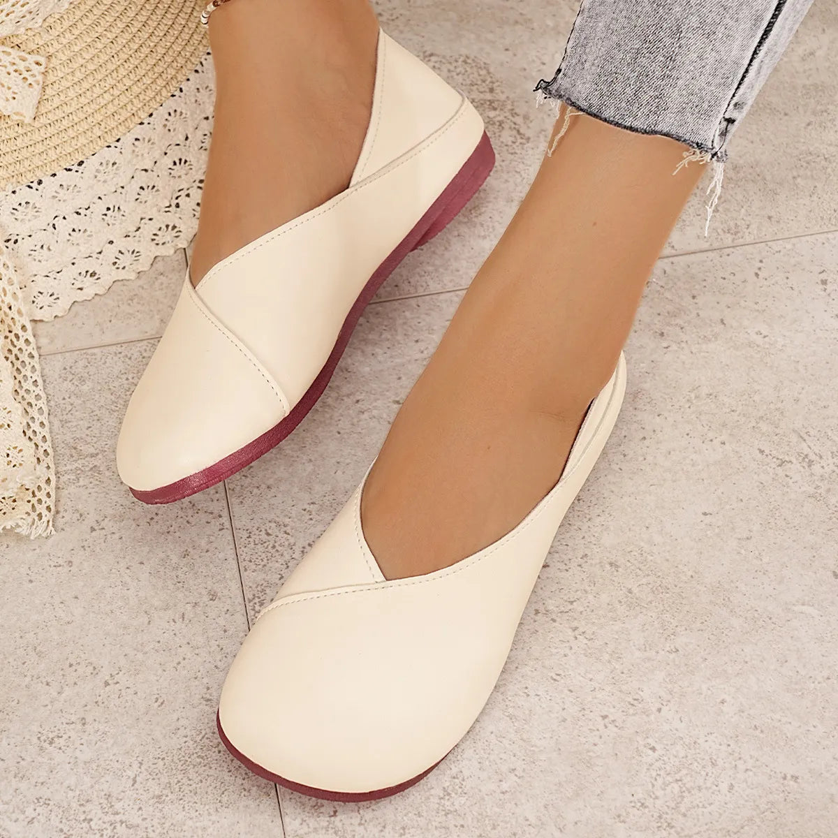 Round Toe Flats Slip-Ons - Tigbul's Variety Fashion Shop