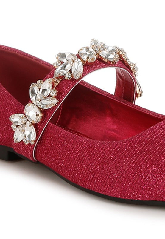 Flavia Diamante Brooch Glitter Ballerinas - Tigbul's Variety Fashion Shop