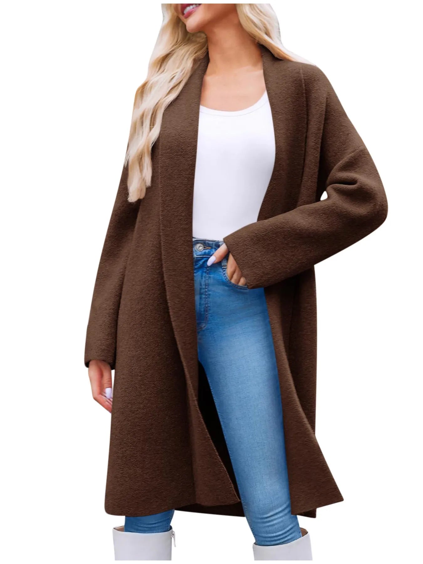 Open Front Longline Coat - Tigbul's Variety Fashion Shop