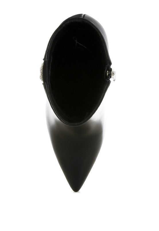 Kalina Rhinestones Chain Detail Boots - Tigbul's Variety Fashion Shop