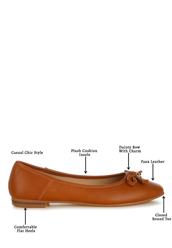 Enchanted Faux Leather Casual Ballerinas - Tigbul's Variety Fashion Shop